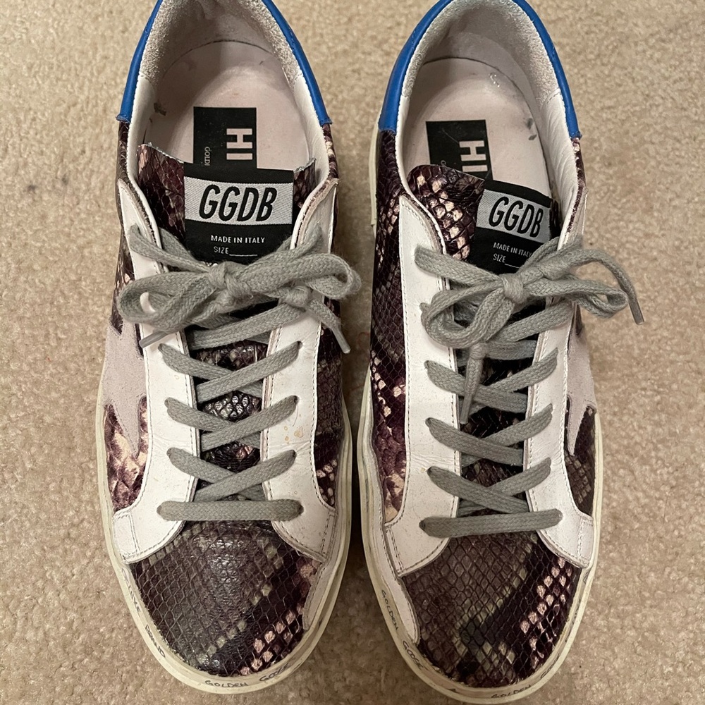 Golden Goose Hi Star Snake Embossed Sneakers